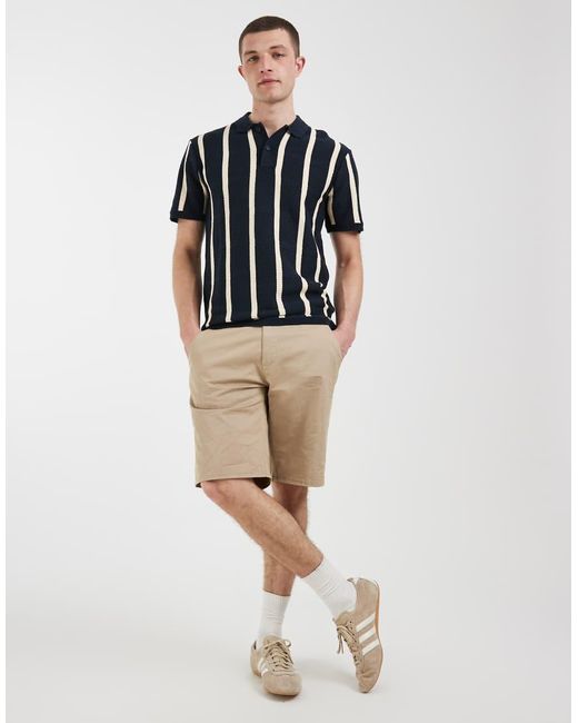 Blend Blue Cotton-Rich Slim Fit Chino Shorts for men