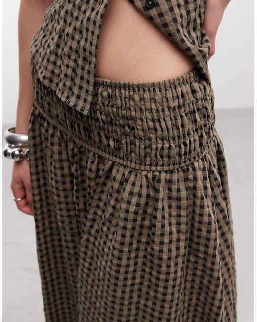 Collusion Blue Channel Waist Maxi Skirt