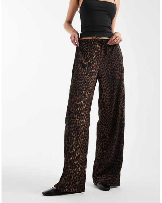 ONLY Black Plisse Wide Leg Trousers