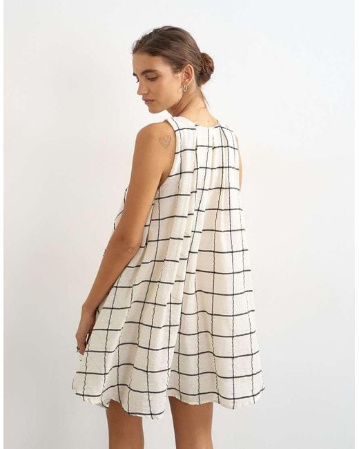 TOPSHOP White Full Hem Pleated Mini Sundress