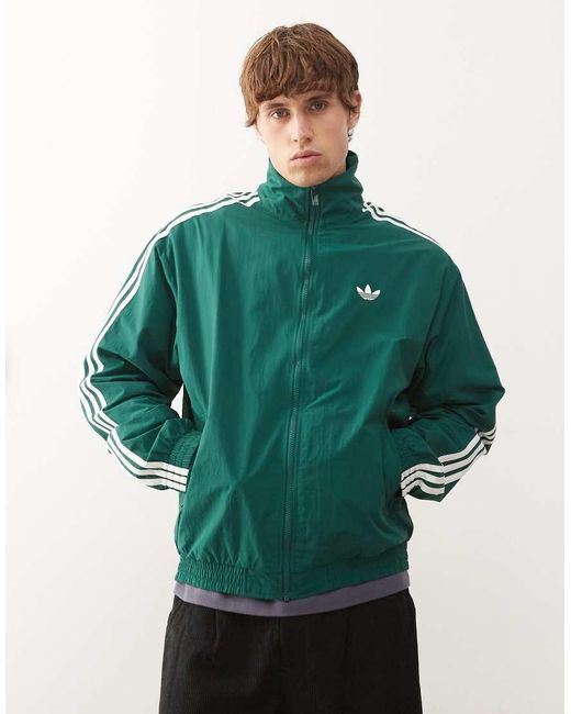 Adidas Originals Green Firebird Woven Track Top for men