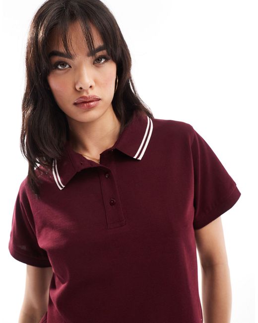 ASOS Red Fitted Pique Polo Shirt