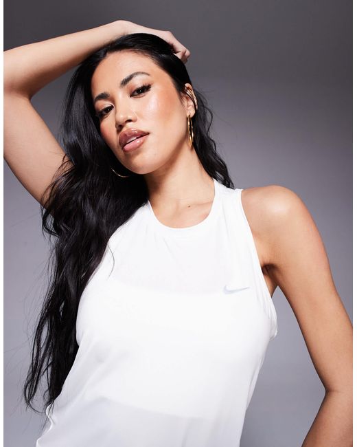 Nike White Nike Swift Running Tank Top