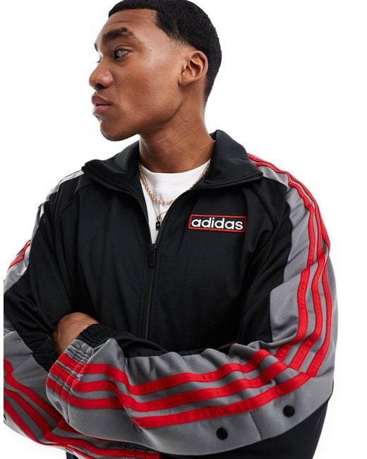 Adidas - adicolor adibreak - giacca della tuta nera e rossa di Adidas Originals in Black da Uomo