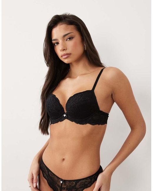 Boux Avenue Black Mollie Lace Plunge Bra