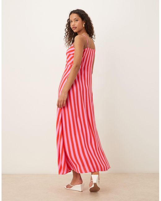 Y.A.S Red Button Front Cami Maxi Dress