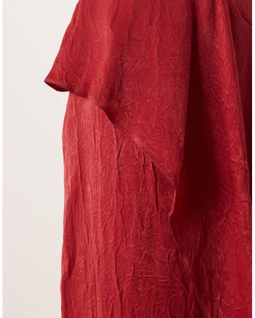 ASOS Red Frill Tie Maxi Dress