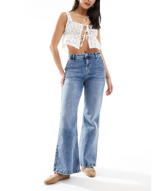 Vaqueros De Pernera Ancha Acampanada De Miss Selfridge de color Blue