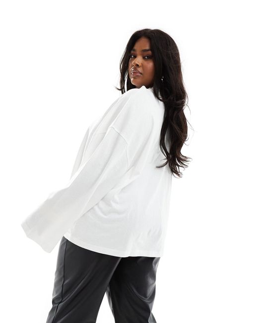 ASOS White Curve Oversized Premium Long Sleeve T-shirt