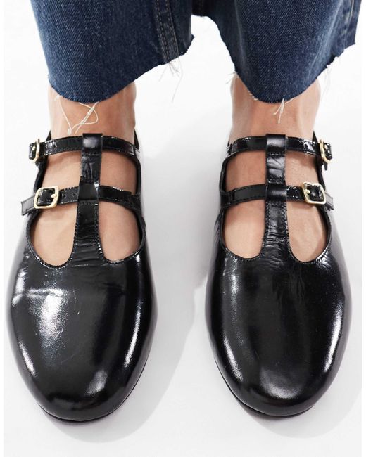 Schuh Blue Lamp Double Strap Ballet Flats
