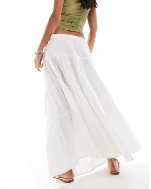 Miss Selfridge White Tiered Maxi Skirt