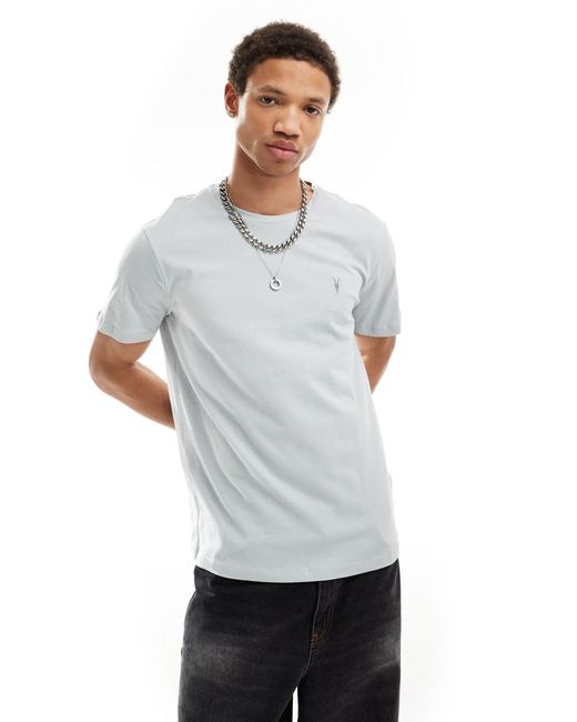 AllSaints Gray Brace Brushed Cotton T-shirt for men