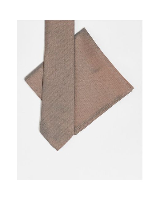 Cravate et pochette - taupe ASOS pour homme en coloris Multicolor