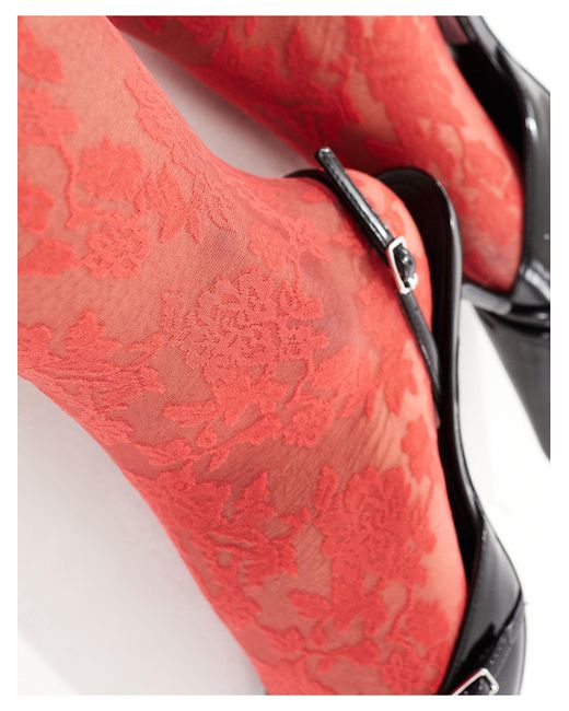 ASOS Red Floral Lace Tights