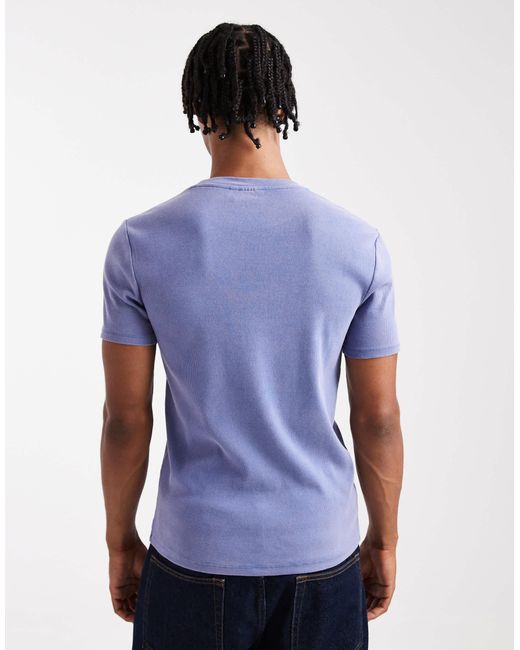 ASOS – körperbetontes basic-t-shirt in Blue für Herren
