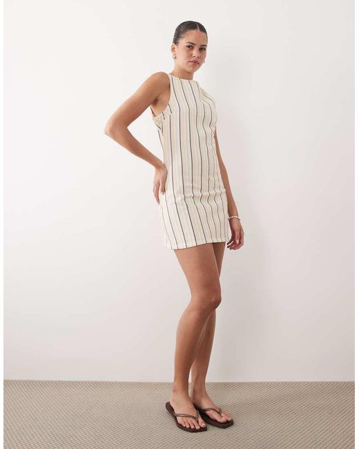 Miss Selfridge White Stripe Denim Shift Dress