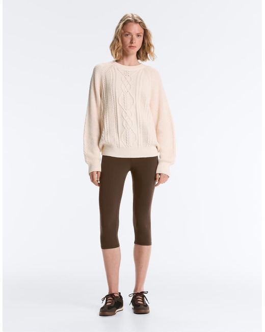 Oysho Natural 100% Cotton Cable Knit Jumper