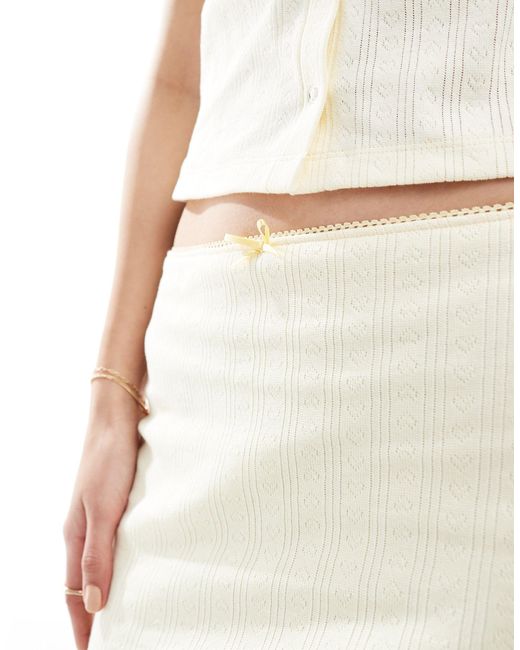 ASOS White Pointelle Mini Skirt Co Ord