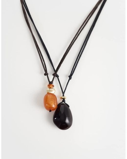 Mango White Stacked Pendent Necklace