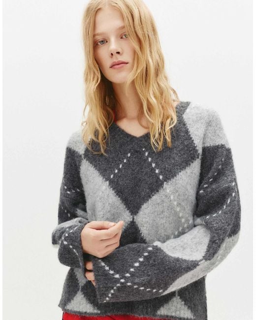 Pull&Bear Gray – strickpullover