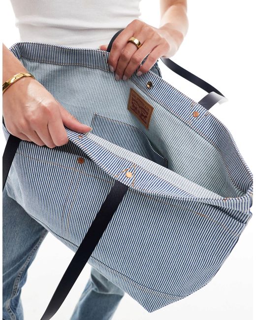 Levi's Blue Heritage Tote Bag With Logo