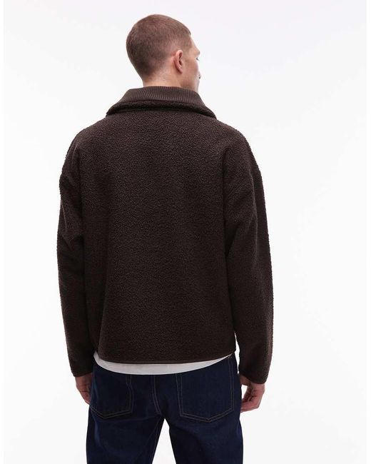 Pile Con Zip Corta di Lacoste in Black da Uomo