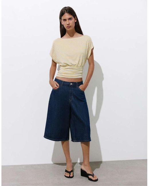 Pull&Bear Natural Gathered Asymmetric Top
