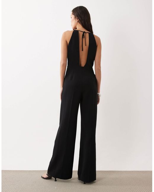 Mango White Halterneck Backless Jumpsuit