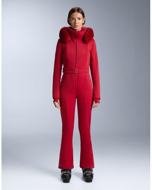 Oysho Red Waterproof Fitted Stretch Ski Jumpsuit