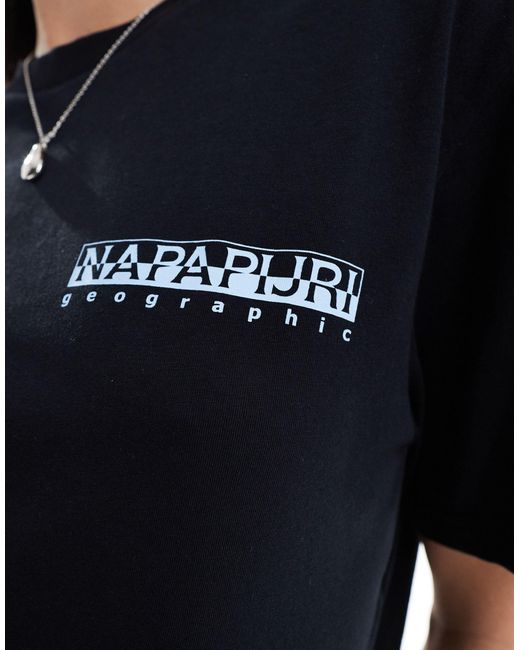Camiseta negra kai Napapijri de color Blue