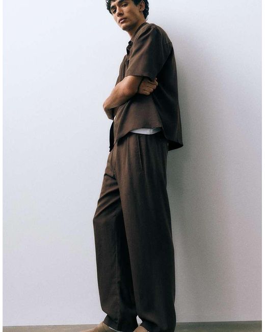 Pull&Bear Black Tailored Fit Jogger Trousers for men
