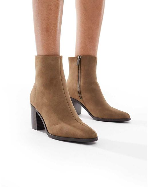 New Look Brown Block Heeled Boot