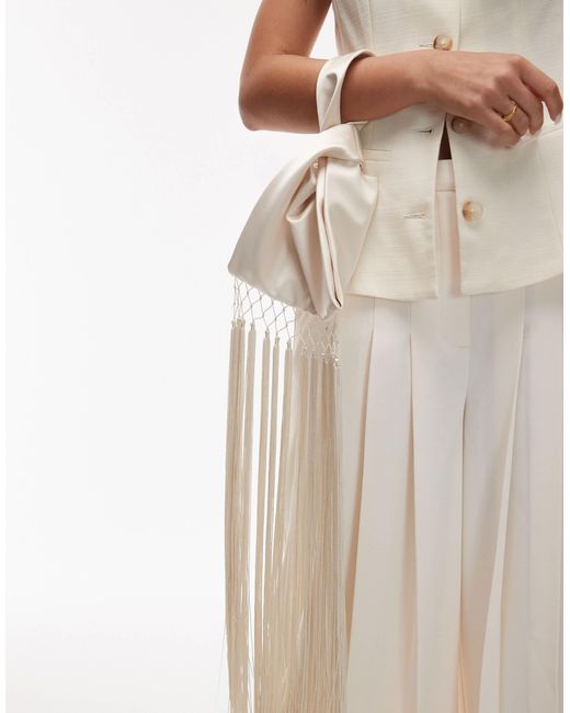 Mango Natural Capsule Small Satin Bag With Tassel Fringe