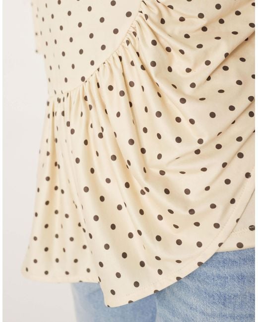 ASOS Brown Boxy Tee With Asymmetric Peplum Hem