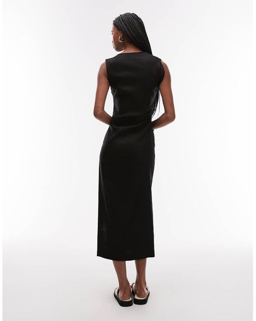 Mango Midi Jurk Met Uitsnijding Bij De Schouder in het White