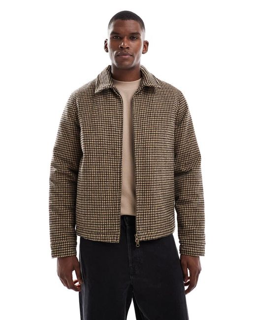 New Look Brown Faux Wool Jacket for men