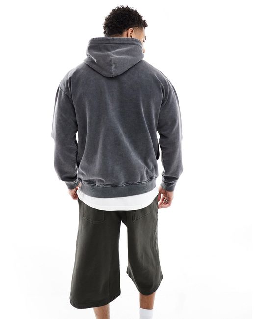 The Couture Club Gray Washed Pocket Detail Hoodie for men