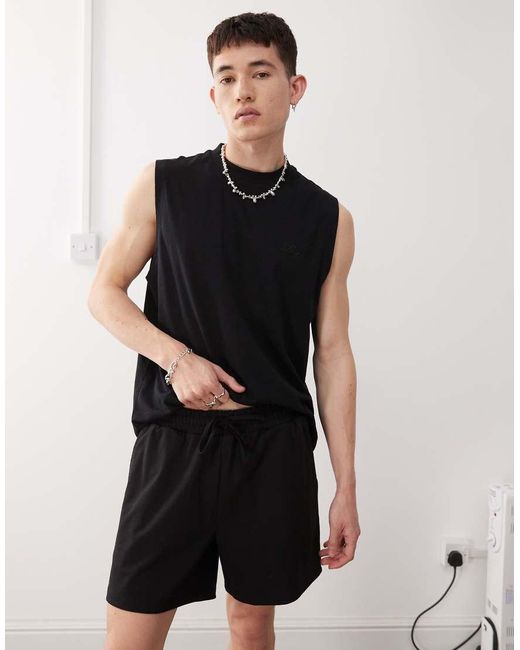 Pantaloncini Da Bagno Corti Neri di Reclaimed (vintage) in Black