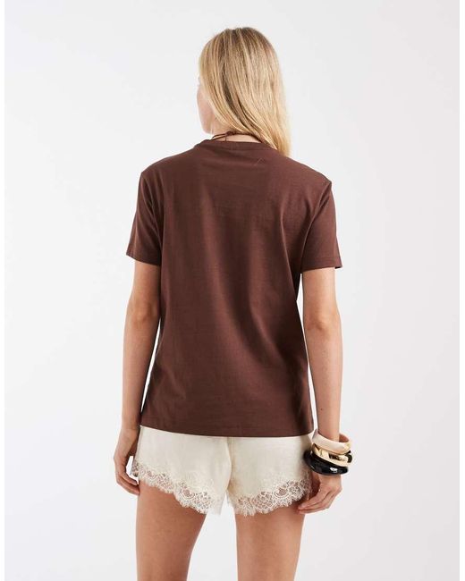 & Other Stories Brown Relaxed Short Sleeve T-shirt