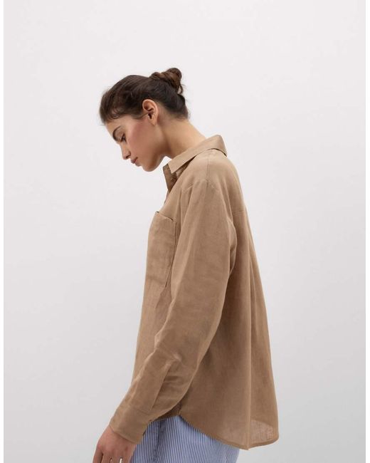 Intimissimi Natural The Pure Linen Plain-Weave Linen Shirt