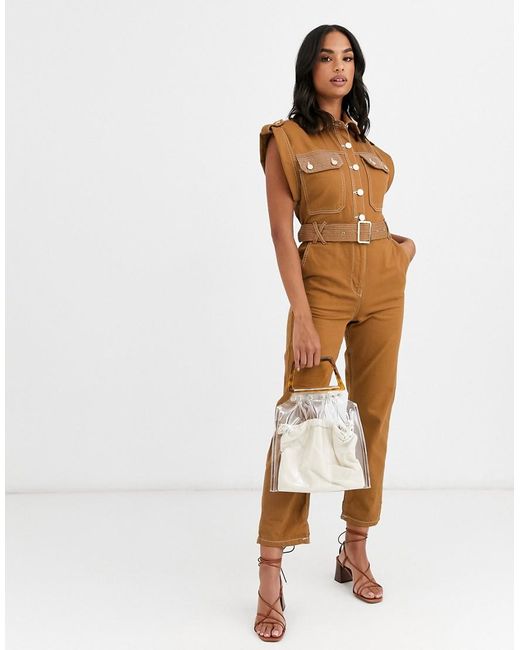 river island denim boiler suit