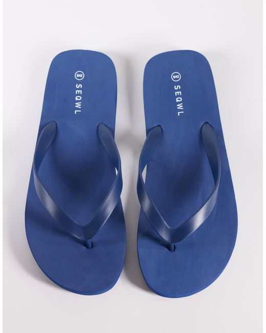 SEQWL Blue Flip Flops for men