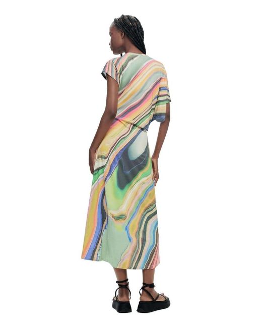 Desigual White Maxi Wave Dress