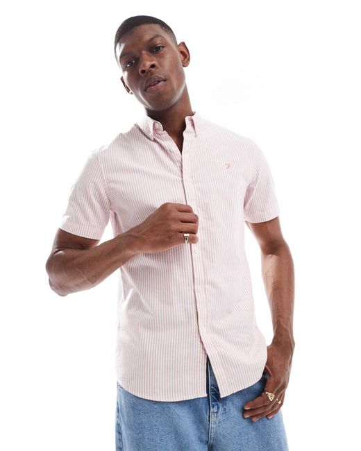 Farah – brewer – kurzärmliges hemd in White für Herren