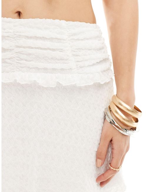 Something New White X Cenit Nadir Textured Jersey Mini Skirt Co-ord