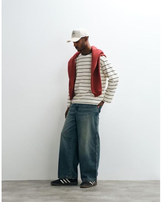 Cotton On Red Cropped Fit Long Sleeve T-shirt for men