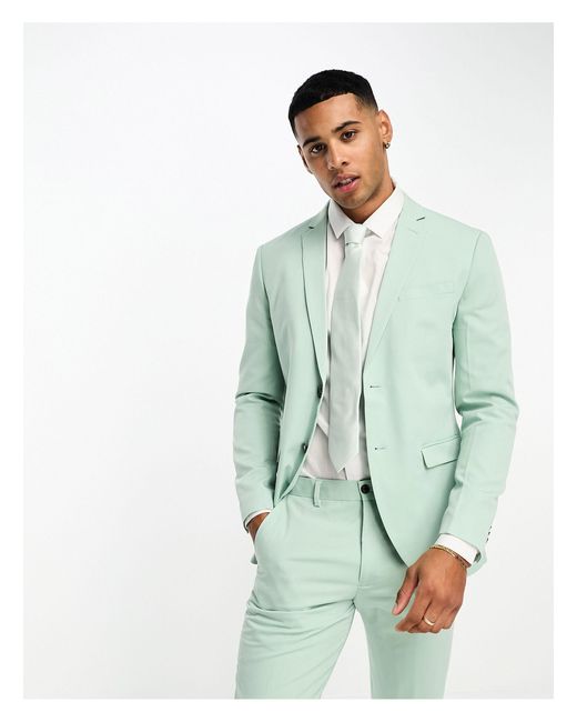 Jack & Jones Premium Slim Fit Suit Jacket in Green for Men | Lyst UK
