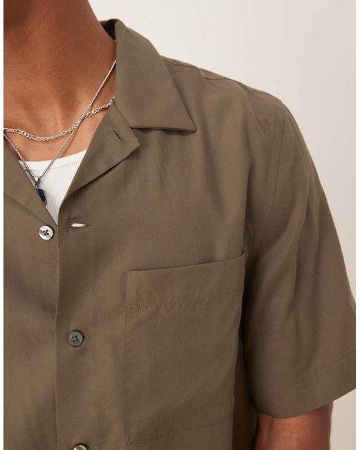 Mango Brown Short Sleeve Shirt for men
