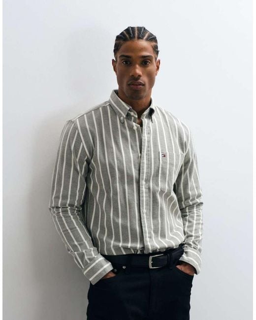 Tommy Hilfiger Gray Flannel Shirt for men