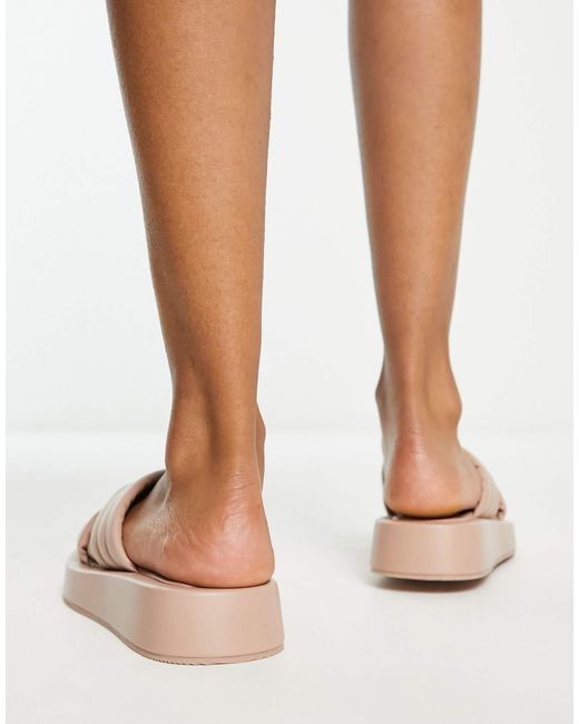 Simply Be Natural Wide Fit Padded Flatform Sandals